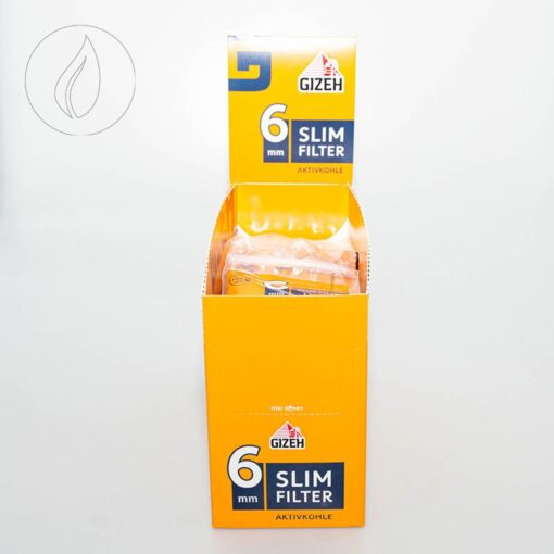 GIZEH Slim Zigaretten Aktivekohle Filter 6mm Box 20 x 120Stk