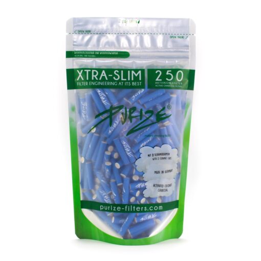 PURIZE® ~ Xtra Slim Aktivkohlefilter BLUE ~ (250Stk.)