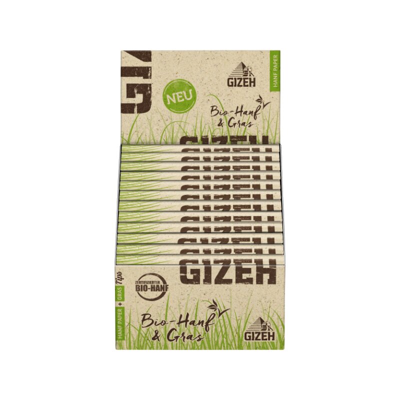 GIZEH Hanf & Gras King Size Slim + Tips – Bio Papers (24 Stück) – Bild 3
