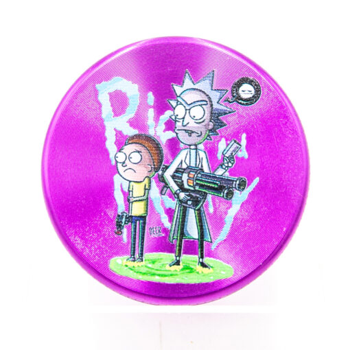 Rick and Morty Aluminium Grinder Purple 4 Parts 50mm