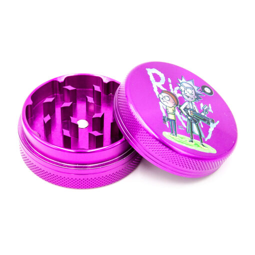 Rick and Morty Aluminium Grinder Purple 2 Parts 50mm – Bild 3