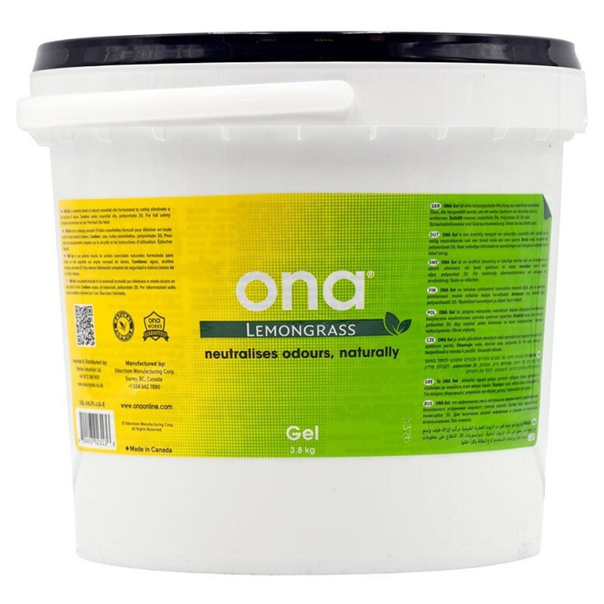 ONA Gel Lemongrass 4L – Frische Zitronennote & professionelle Geruchsneutralisierung