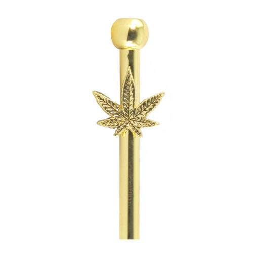 Gold Metal Sniffer Leaf 6cm