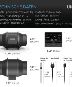 AC Infinity CLOUDLINE PRO T6 – 150 mm EC-Rohrventilator mit Smart Controller – Bild 7
