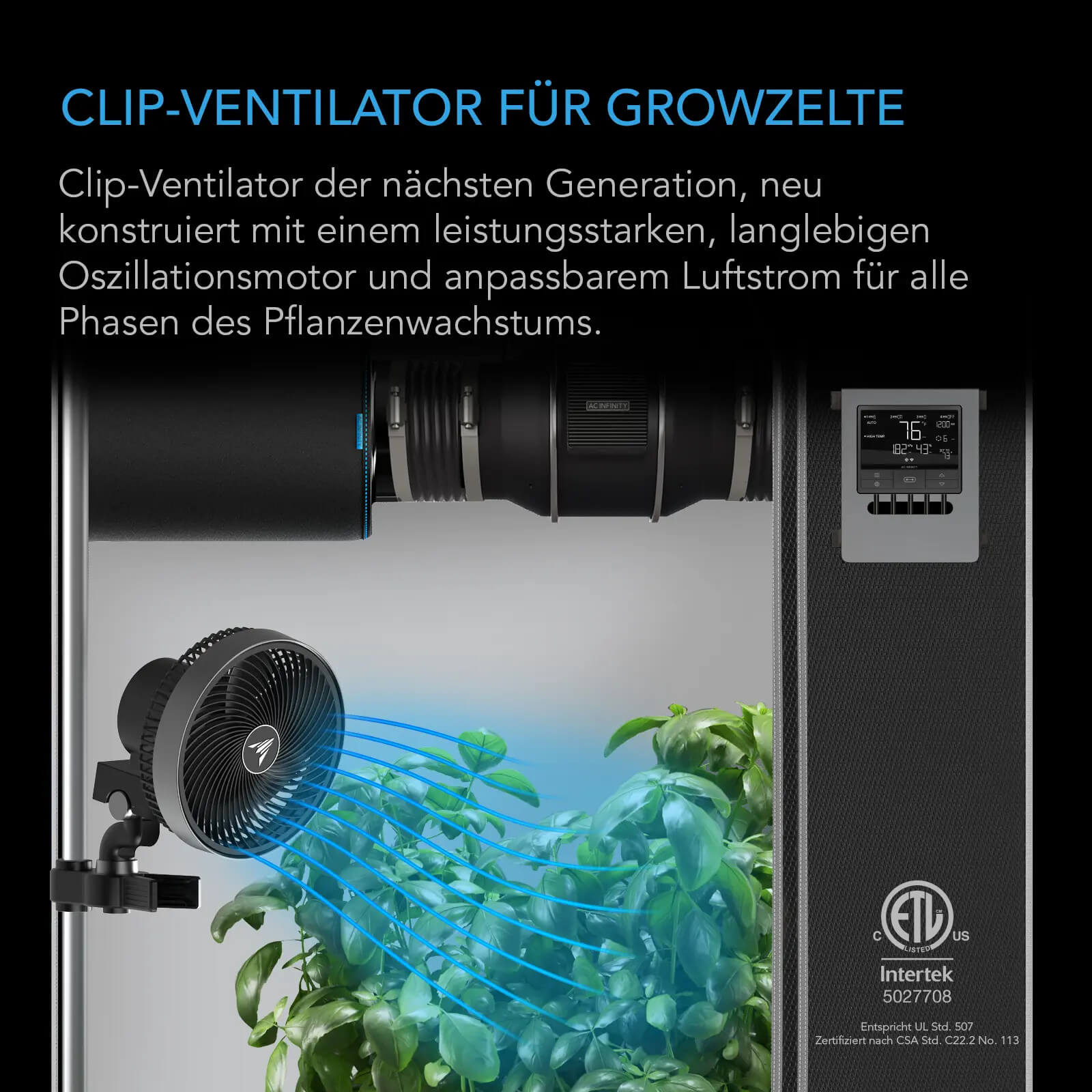 AC Infinity CLOUDRAY S6 – 150 mm Clipventilator mit automatischer Oszillation – Bild 5