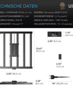AC Infinity IONFRAME EVO6 – 500W Samsung LM301H EVO LED Growlampe für 120 × 120 cm – Bild 3