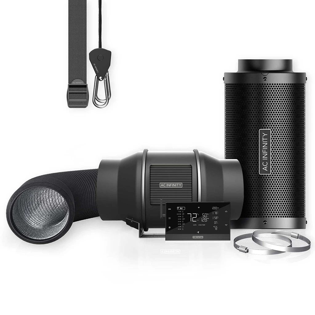 AC Infinity Luftfilter-Set AI+ PRO 150 mm – Abluft-Komplettset mit KI-Controller und Aktivkohlefilter