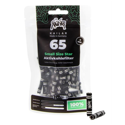 Kailar Star Aktivkohlefilter 6 mm Black – 65 Stück